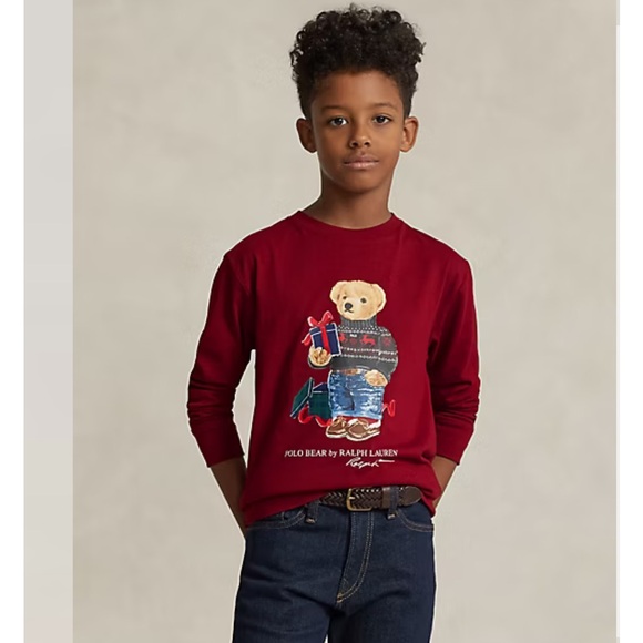 Ralph Lauren Bear Cotton Jersey Tee Kids L (14-16) Polo Bear Graphic  New - Picture 4 of 13